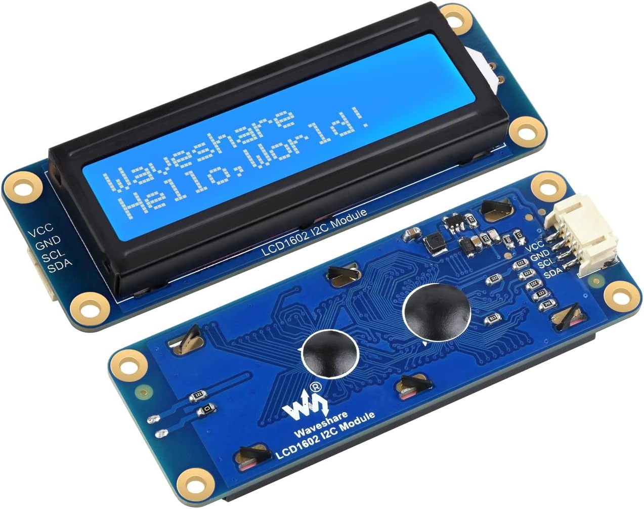 1602 LCD I2C Display Module, White Color with Blue Background 16x2 Characters LCD für / Pico/Jetson Nano/ESP32/Arduino, 3.3V/5V Compatible