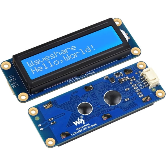 1602 LCD I2C Display Module, White Color with Blue Background 16x2 Characters LCD fr / Pico/Jetson Nano/ESP32/Arduino, 3.3V/5V Compatible