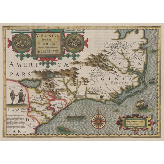 1606 Virginiae Item et Floridae Americae Provinciarum, nova Descriptio.