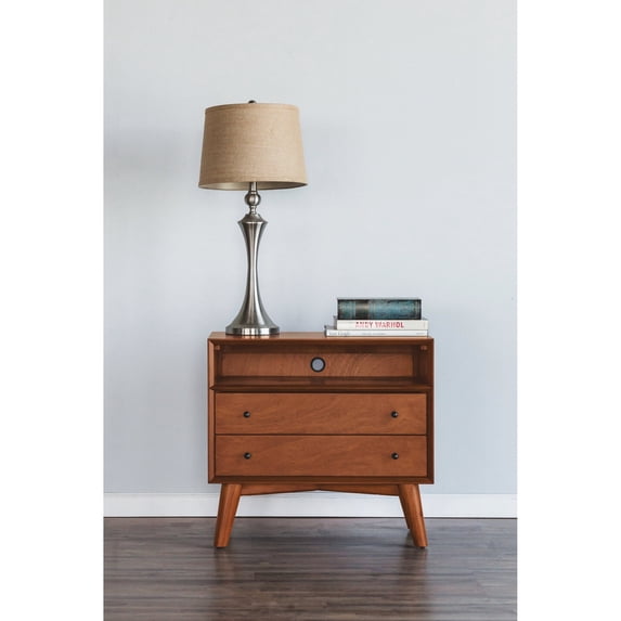 1608APB Brown Spacious Nightstand Brown