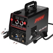 160Amp Multiprocess MIG Welder, Gasless Flux Core/Gas MIG/Lift TIG/Stick Welder 4 in 1 Welding Machine with IGBT Inverter LED Digital Display,Thermal Protection, 110V/220V Dual Voltage BLACK