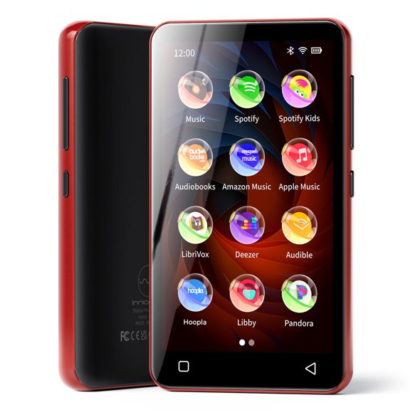 "Innioasis Digital Device, 160GB MP3 Player with Bluetooth, S4 WiFi Music Player, 4\"" Android MP4 for Kids (Black_Red)"