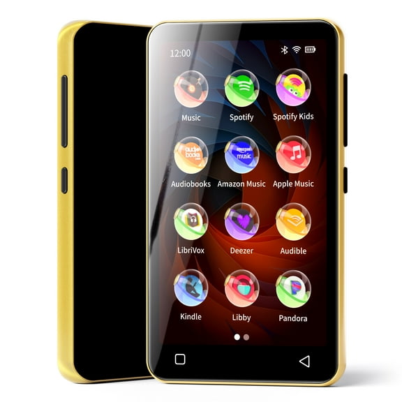 160GB MP3 Player with Bluetooth, S4 WiFi Music Player with Spotify, Spotify Kids, Pandora, Amazon Music, Audible, 4" Android MP4 MP3 Player for Kids (Black_Gold)