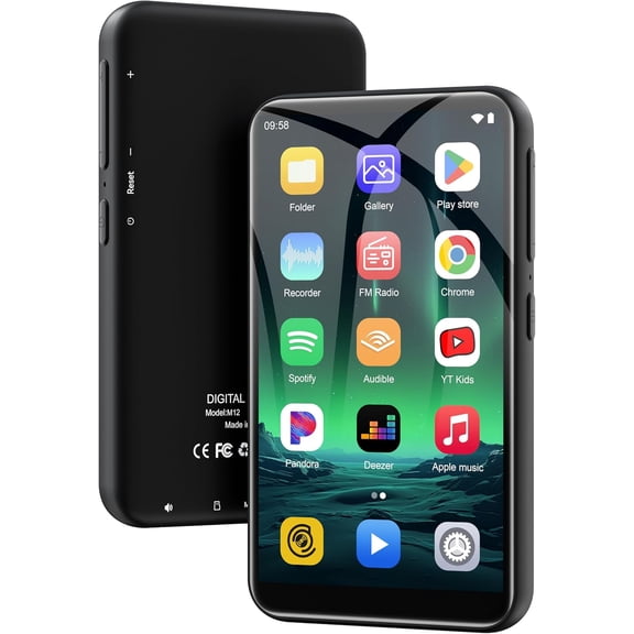 160GB MP3 Player with Bluetooth and WiFi, MP3 Player with Spotify, Audible, Music, Pandora, Play Store, 4" HD Full Touch Screen Android MP4 Player for Kids