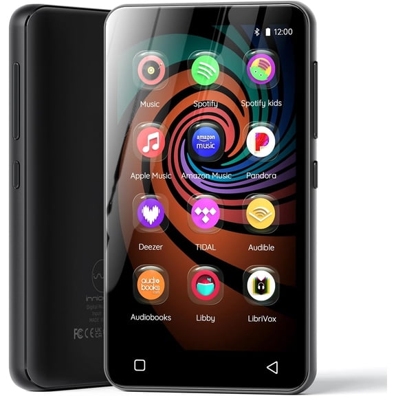 160GB MP3 Player with Bluetooth and WiFi, Music Player with Spotify,Pandora, Music,4" Touch Screen Android MP4 MP3 Player for Kids with Libby,Audible,Spotify Kids(Black)