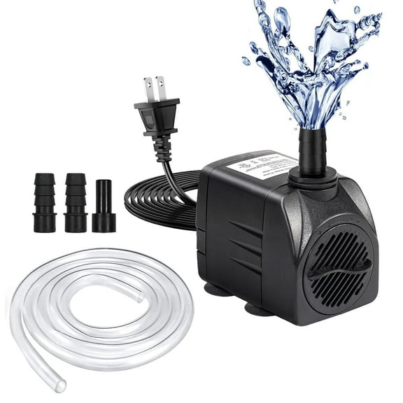 FINAQUA 160GPH Submersible Fountain Pump, Ultra Quiet 10W Water Pump for Pond, Fish Tank, Aquarium & Hydroponics