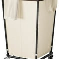thumbnail image 1 of 160L Laundry Basket with Wheels, 2-section Rolling Laundry Basket, Large Laundry Hamper with Wheels, Rolling Laundry Hamper Clothes Hamper for Home, Bathrooms and Dorm(Beige), 1 of 5