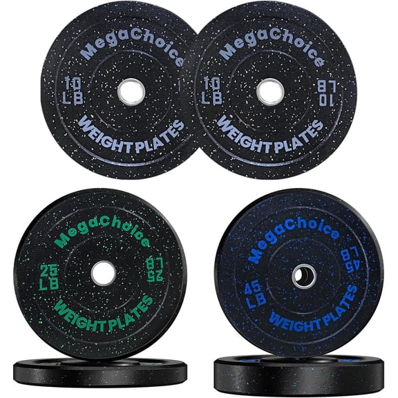 160LB Bumper Plates - 2-Inch Rubber Weight Plates for Precision Strength Training, Multiple Options Weights for Barbell, Gym Barbell Weight Set for Home & Commercial Use, (10LB+25LB+45LB)*2