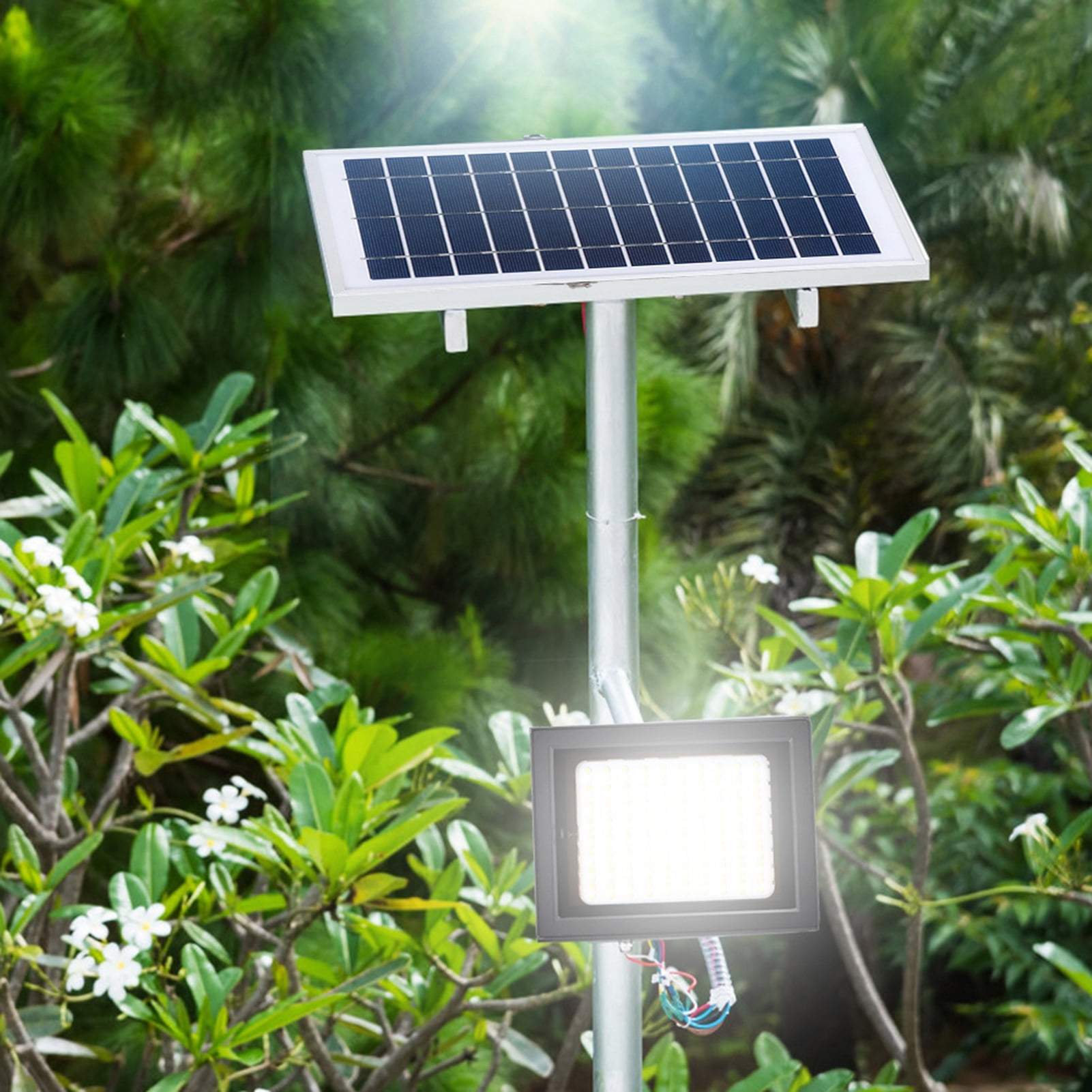 160LED Light Waterproof Solar Powered Remote Control Flood Light Garden