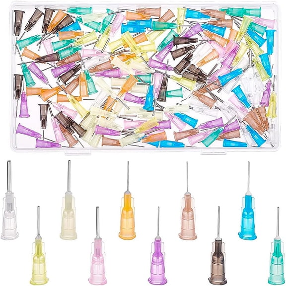 160PCS 0.5 Inch 10 Different Gauge Blunt Tip Glue Bottle Needles Dispensing Needle with Lure Lock