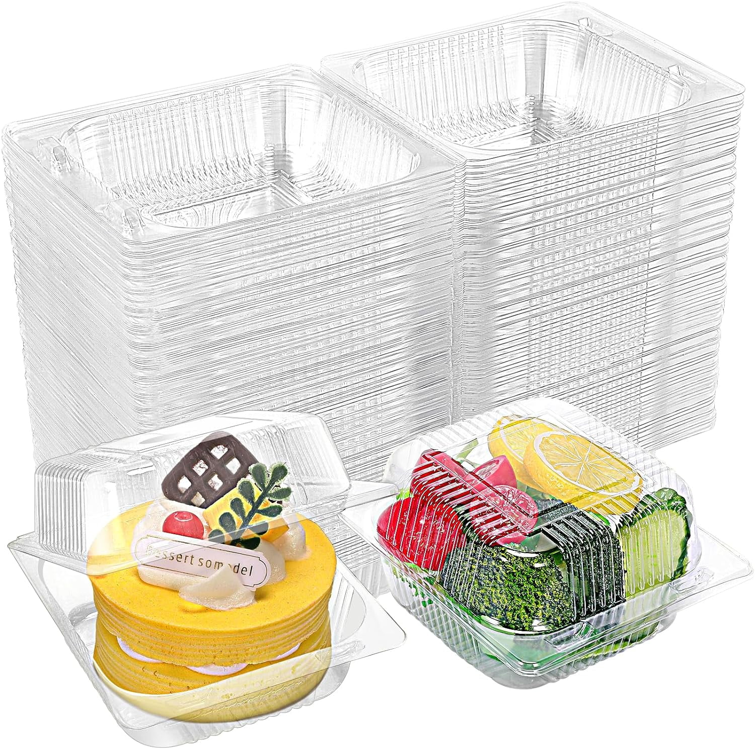 160PCS Clear Plastic Take out Containers,Disposable Clamshell Food ...