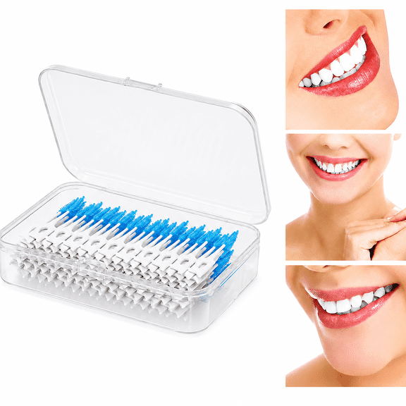 160PCS Dental Floss Picks, Double Ended Soft Silicone Toothpicks, Interdental Cleaning Sticks for Teeth Hygiene By PULMCheerger