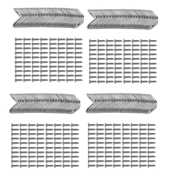 160PCS L Bracket Corner with 320PCS Screws, Corner Bracket, Angle Bracket Fastener for Wood Furniture Bedframe Cabinet,160 x Corner Braces 320 x Screws,Silver