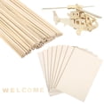 thumbnail image 1 of 160PCS Wood Stick and Sheet Set, Wooden Dowel Rods, 1/8" & 1/4" Square Wood Sticks for Crafts, Unfinished Paulownia Wood Sheets, Precut Thin Wood Strips for DIY Projects, Models, Woodworking, 1 of 5