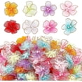 thumbnail image 1 of 160Pcs 40mm 8 Colors Organza Flower Appliques with Beads Floral Tiny Daisy Embellishments for DIY Sewing Craft Clothes Hair Bows Flower Making Wedding Party Bridal Dress Decoration Colorful, 1 of 7
