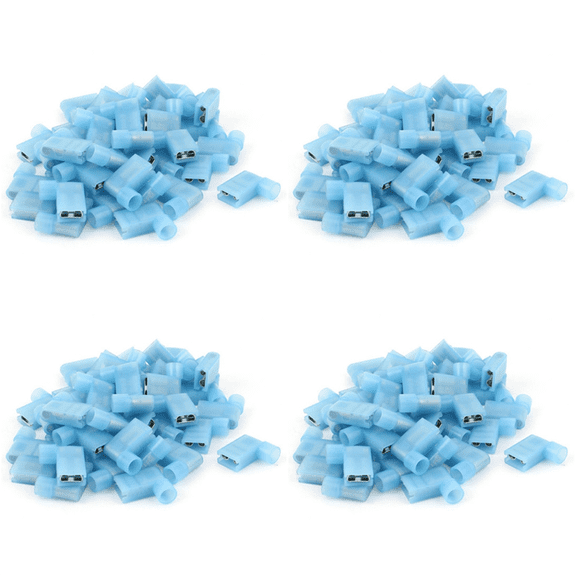 160Pcs 90 Degree Insulated Female Push on Wire Terminal Connector,160pcsx Insulated Terminal,Clear Blue