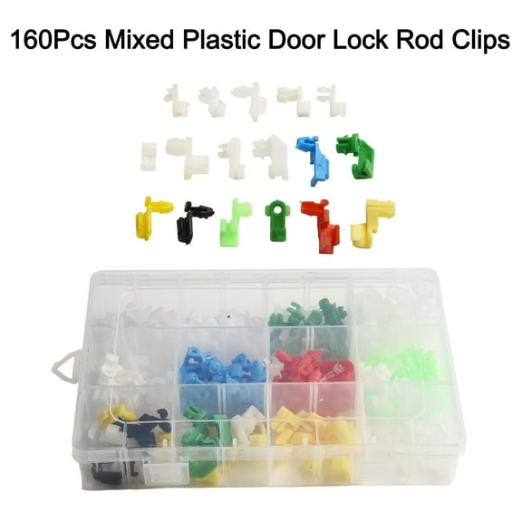 160Pcs Car Boxed Plastic Door Lock Rod Clip Fasteners Mixed Wire Retainer Rivet Fasteners Retainers Car Wire Clip Car Supplies