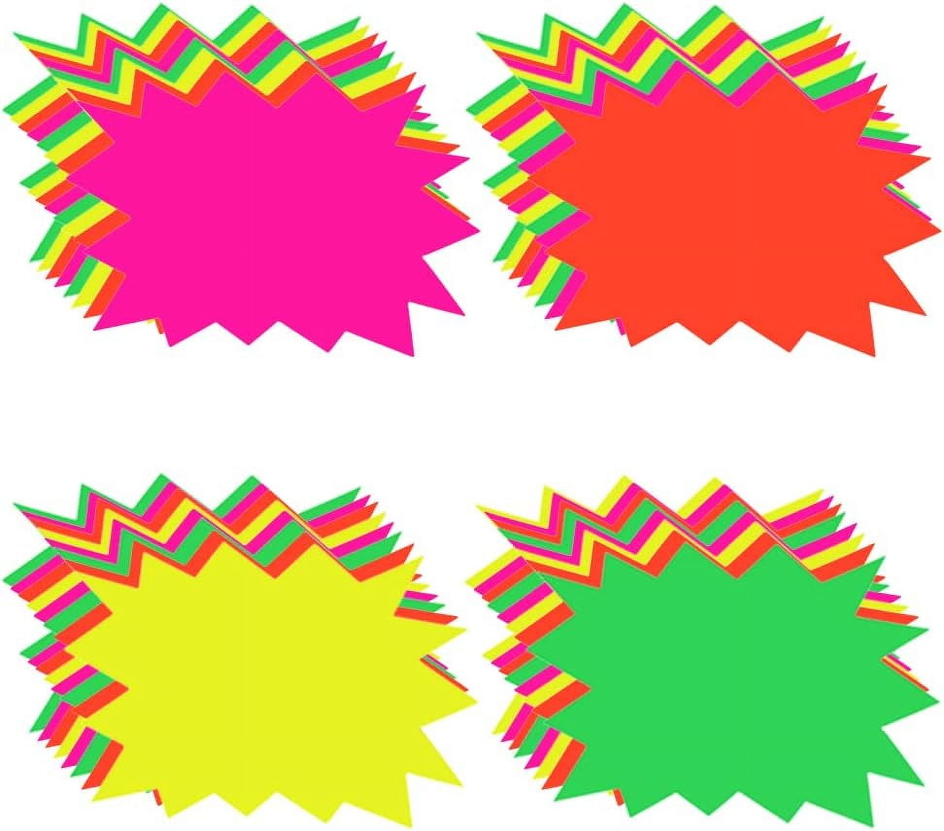 160Pcs Fluorescent Starburst Sale Signs, 5x6.6 Inch Neon Paper Star ...