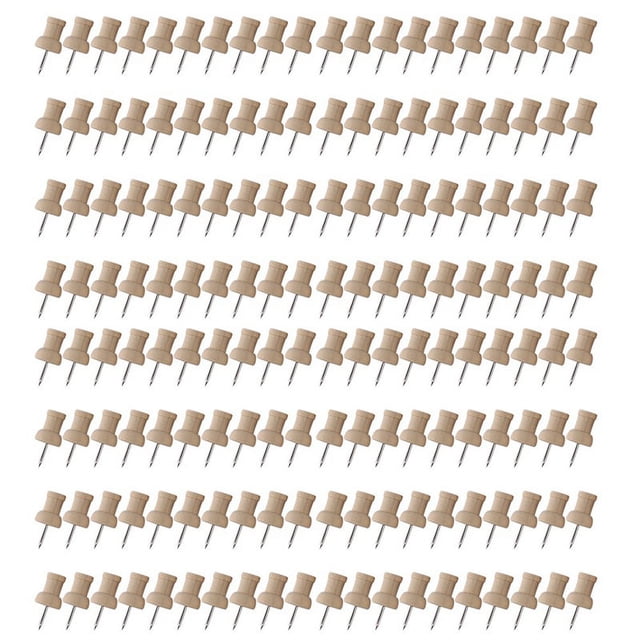 160Pcs H-Shape Wood Decorative Push Pins, Wood and Steel Needle Point ...
