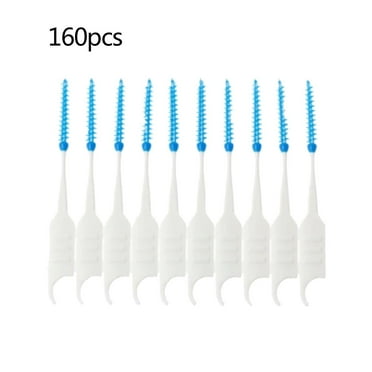 160Pcs Interdental Brush Stick Toothpick Soft Silicone Double Ended Tooth Picks Oral Care