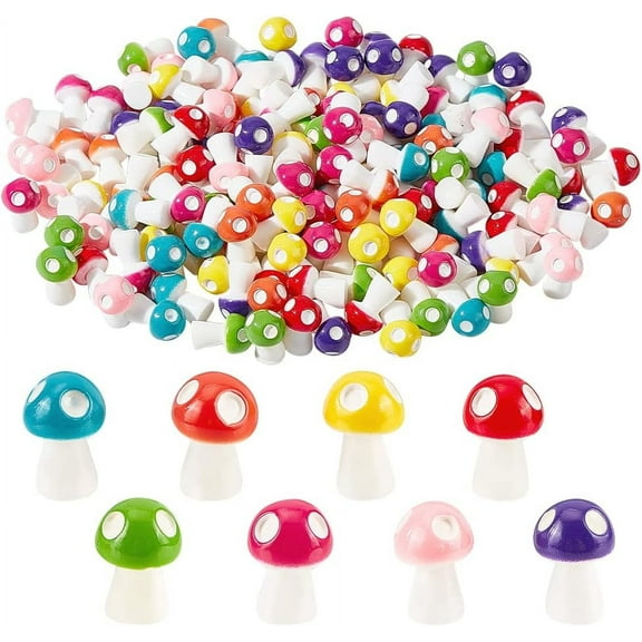 160Pcs Mini Mushrooms Miniature Figurines Colorful Resin Mushroom Ornaments Tiny Mushroom for Fairy Garden Accessories DIY Plant Bonsai Micro Landscape Display Home Party Desktop Ornaments colorful