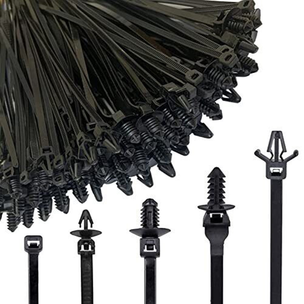 120PCS Car Push Mount Cable Zip Tie, Nylon Self Locking Cable Strap, Engine Bay Wire Harness Restraint Ties Fastener Cable Clips Wraps Indoor Outdoor C - View #8