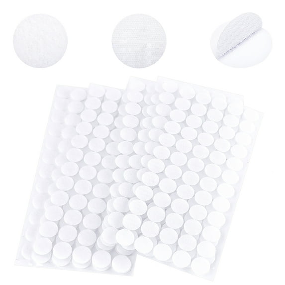 160Pcs Self Adhesive Dots, 80 Pair 20mm Diameter Sticky Back Hook and Loop Coins, Double Sided Hook Loop Dots Fastener Tapes for Office Home( White Round)