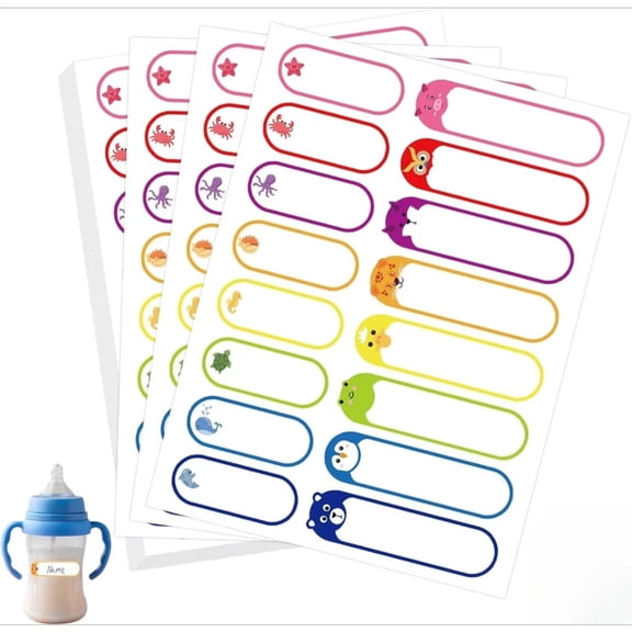 160Pcs Self-Laminating Write-On Name Labels Waterproof Washable Baby.