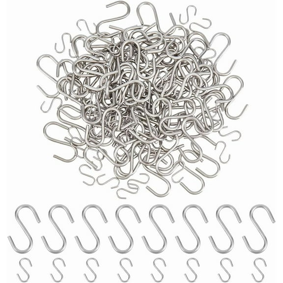 160Pcs Small S Hooks for Hanging 0.5 inch 1 inch Mini S Hook 304 Stainless Steel Hanging Hooks Wire Hangers Mini Ornament Storage Hangers for Crafts Jewelry Key