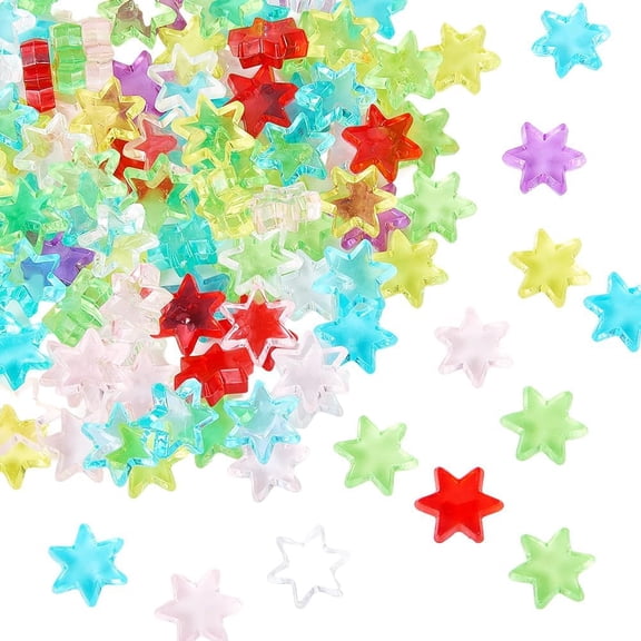 160Pcs Star Vase Fillers Plastic Decorative Gems Colorful Small No Hole Undrilled Faceted Rocks Centerpiece Craft Crystals Accessories for Vase Fillers Table Christmas Party Decoration Multi-color