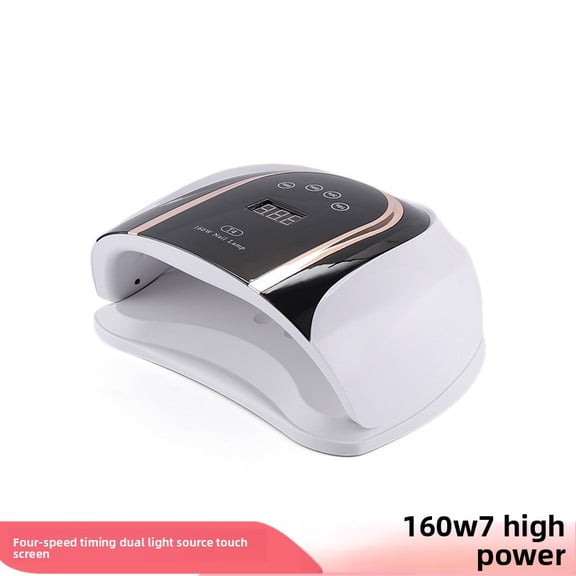 160W High-Power Nail Lamp with Dual Light Source - Professional LED UV Nail Dryer with Sensor, Large Beads Fast Curing Light for Gel Polish, Salon & Home Manicure Machine