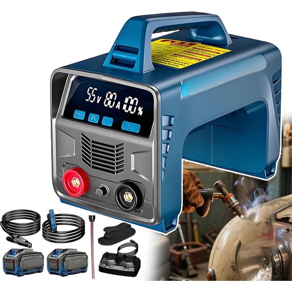 160a Battery Powered Welder Machine, 6000mah, Digital Inverter Stick Welder, Portable Cordless Welding Machine, Integrates Sunlight-Visible Led Display, Construction Tasks