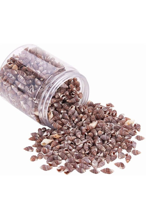 160g Brown Tiny Sea Shell Ocean Beach Spiral Seashells Craft Charms for Candle Making Home Decoration Beach Theme Party Wedding Decor Fish and Vase Filler No Hole diy
