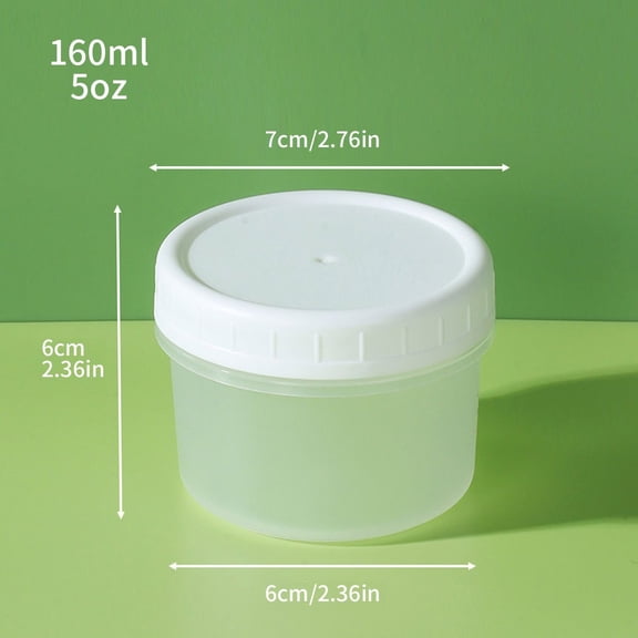 160ml/400ml Yogurt Pudding Jars with Lids, For Ice Cream, Cereal, Fruit Pudding, and Yogurt. Includes 5 Jars + 5 Sealing Lids