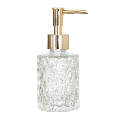 160ml Clear Glass Soap Dispenser with Pump Refillable Liquids Lotion Container Diamond Bottle for Bathroom Kitchen
