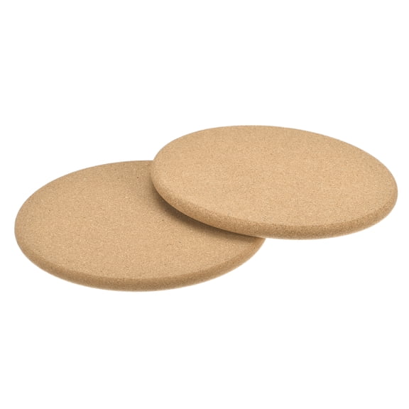 160mm(6.3") Round Coasters 10mm Thick Cork Cup Mat Pad Round Edge 2 Pack