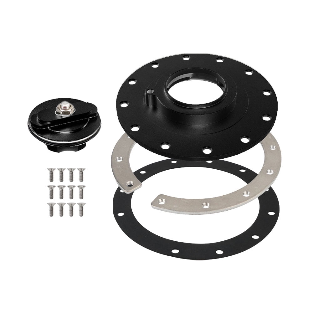 160mm Billet Aluminum Easy Fill Fuel Cell Gas Cap w/ 12 Hole Cell Bung Replace