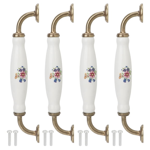 160mm Ceramic Cabinet Pulls, Durable Door Handles For Kitchens  Closets, 4 Pack With Screws