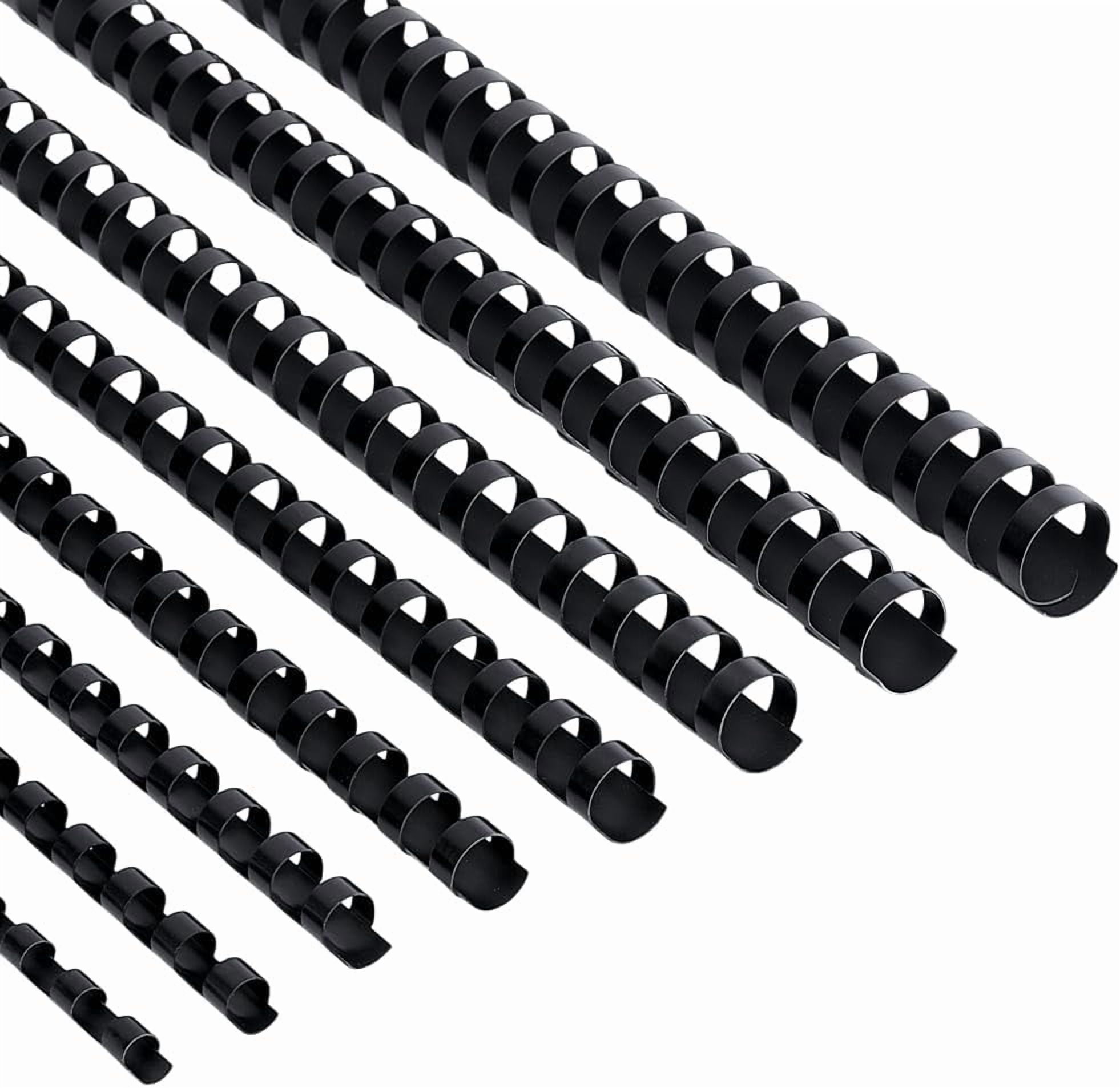 160pcs 8 Sizes Binding Combs Plastic Comb Binding Rings 21 Ring Black ...