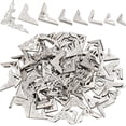 thumbnail image 1 of 160pcs 8 Styles Metal Book Corner, Book Edge Cover Guard Vintage Corner Protector Decorative Triangle Corner Cover for Paperback Book Scrapbook Album Menu Folder Notebook, Platinum, 1 of 8