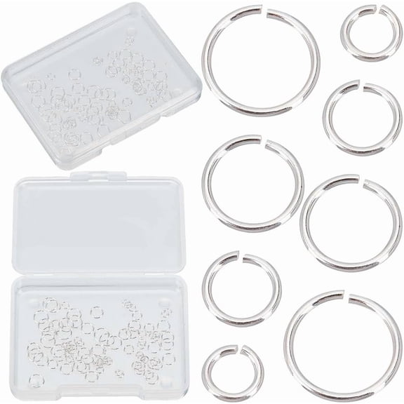 160pcs 925 Sterling Silver Jump Rings Round Jump Rings Small Open Jump Ring Connectors for Jewelry Making Necklaces Bracelets Earrings Crafting Replacement Accessories 3mm 4mm 5mm 6mm