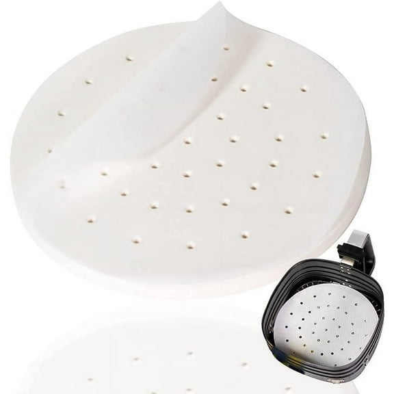 160pcs Air Fryer Liners Parchment Paper 9" Round Circle - Bamboo Steamer Paper, Perforated Parchment Paper