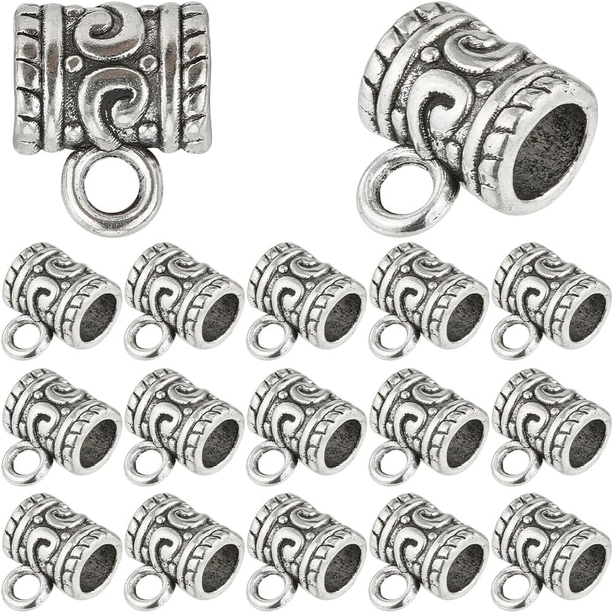 160pcs Bail Bead with Charm Hanger Bail Spacer Beads Tibetan Antique