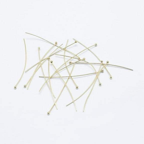 160pcs Brass Ball Head Pins Long-Lasting Plated Nickel Free Real 18K Gold Plated 45x0.6mm 22 Gauge Head: 1.8mm