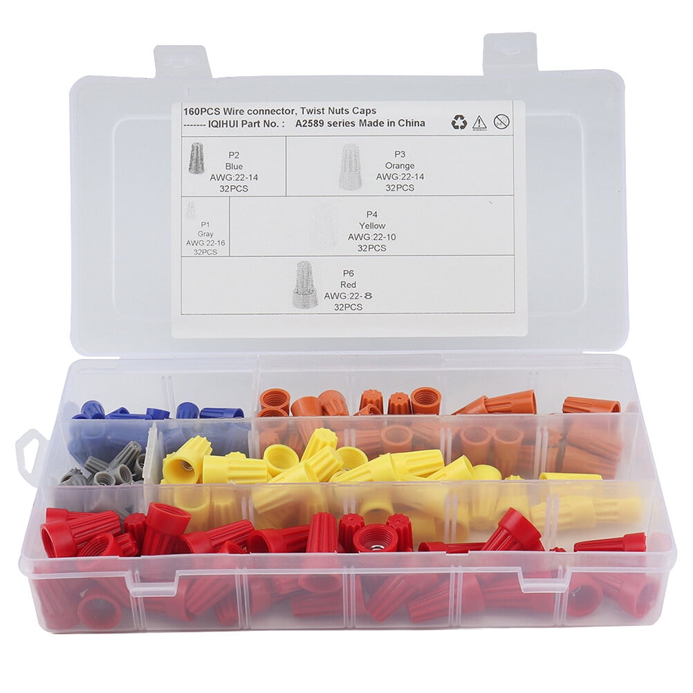 160pcs Electrical Wire Connectors Screw Terminals with Spring Insert