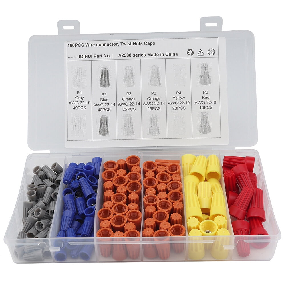 160pcs Electrical Wire Connectors Screw Terminals with Spring Insert