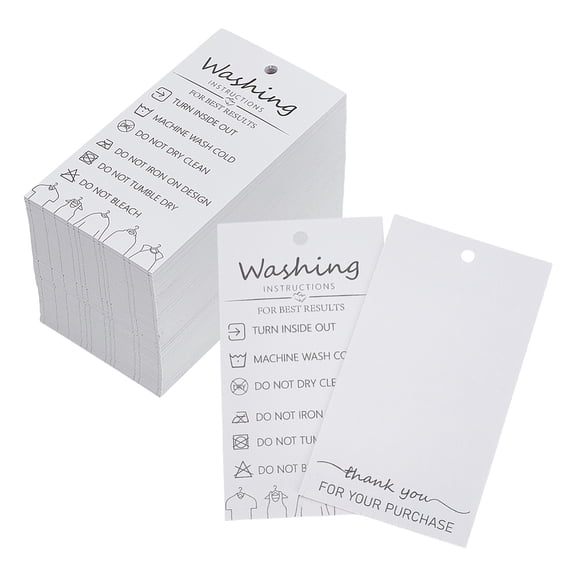 160pcs Paper Washing Price Tags Rectangle White 89x50x0.5mm 1set