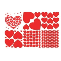 160pcs Red Love Heart Wall Stickers - Window Cling Decorative Heart Decals for Valentine's Day, Wedding, Anniversary & Bedroom Wall Window Decor
