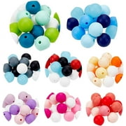 WEIYAN KJ 160pcs Silicone Beads 12mm Pen Beads Soft Silicone Focal Beads Round Loose Beads Bulk Rubber Beads