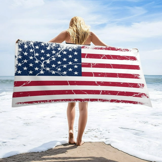 160x80cm Independence Day Memorial Day Microfiber Lightweight Beach